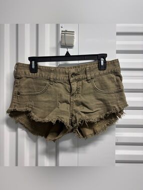 Billabong Frayed Olive Green Women’s Denim Shorts